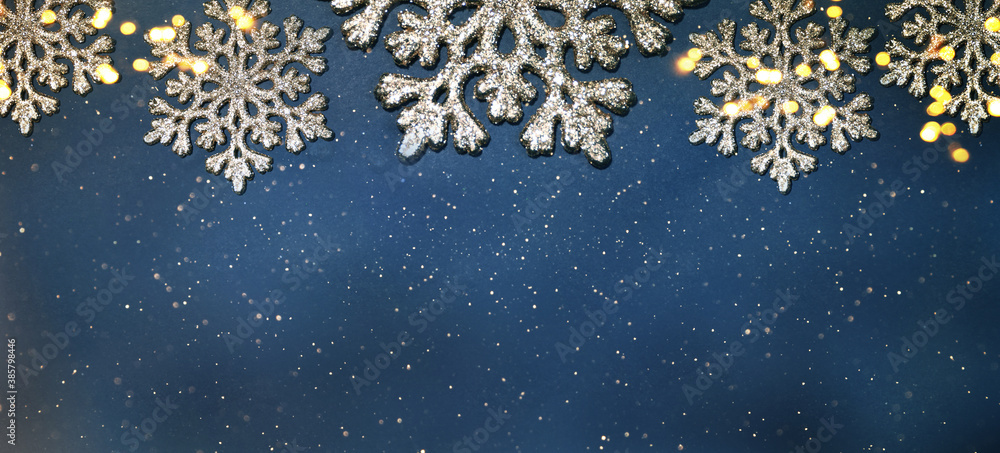 Christmas Background with Shining Gold Snowflakes Christmas Background with Shining Gold Snowflakes