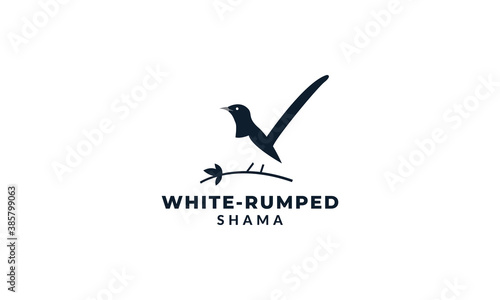 bird  White rumped shama vector silhouette