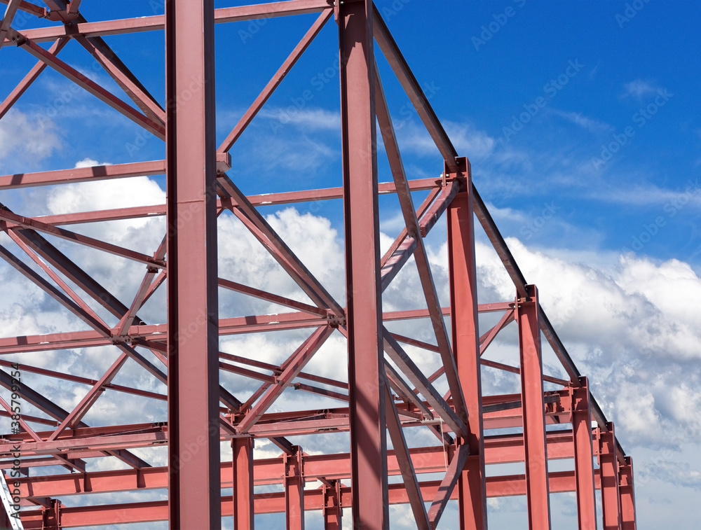 Steel Frames of A Building Under Construction Steel Frames of A Building Under Construction