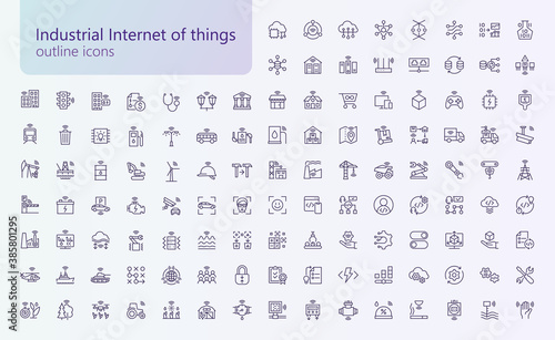 Industrial internet of things outline iconset