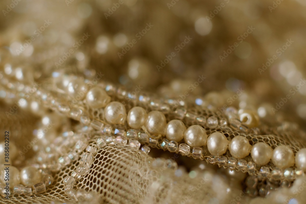 An Antique Wedding Dress Lace Closeup In The Vintage Mood And Style