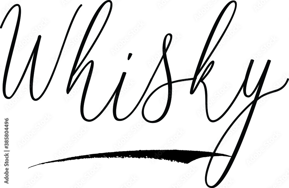 WhiskyCursive Calligraphy White Color Text On Black Background WhiskyCursive Calligraphy White Color Text On Black Background