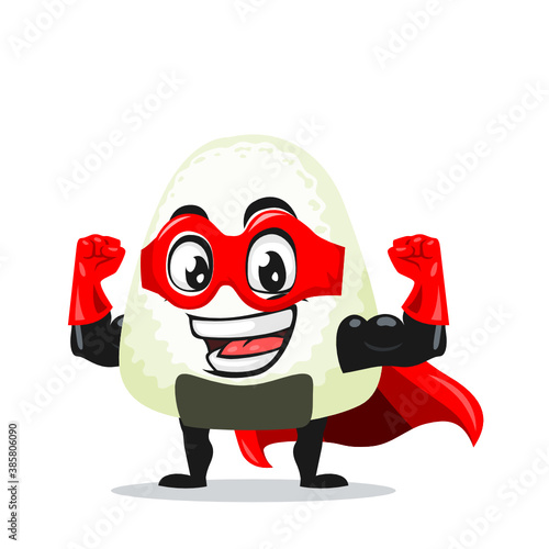 vector illustration of onigiri mascot or character