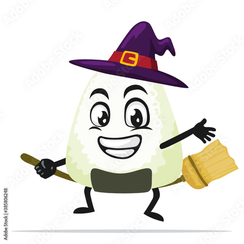 vector illustration of onigiri mascot or character