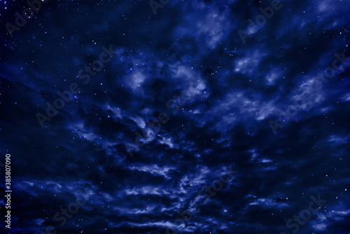Canvas Print Star and nebular on dark blue galaxy background.