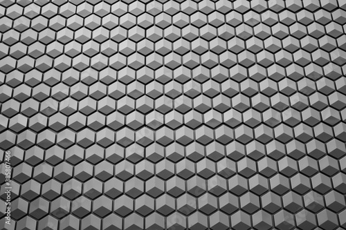 Hexagon shapes combine gold and gray as a pattern As background image.