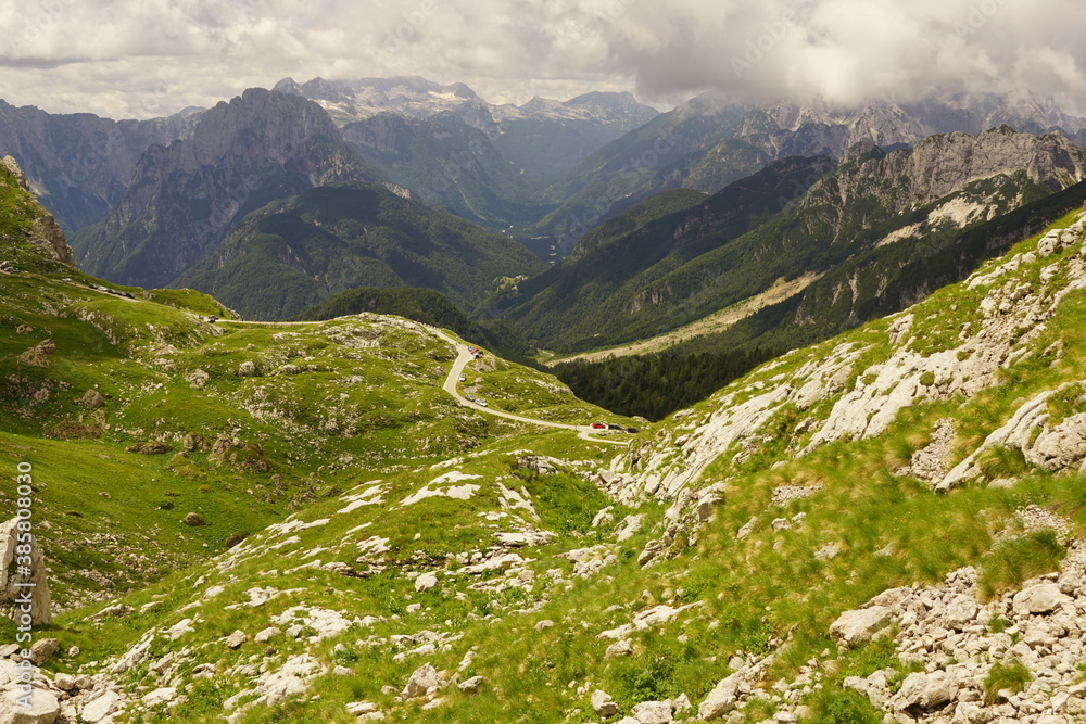 panorama of the Margart Pass in Slovenia