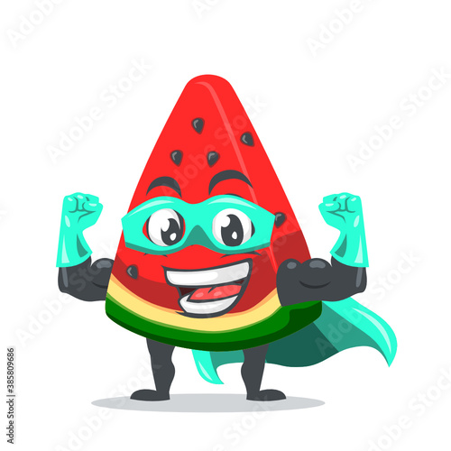 vector illustration of watermelon character or mascot