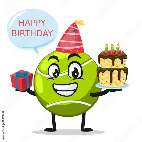 vector illustration of tennis ball mascot or character