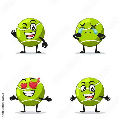 vector illustration of tennis ball mascot or character