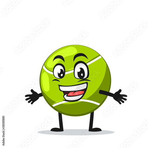 vector illustration of tennis ball mascot or character