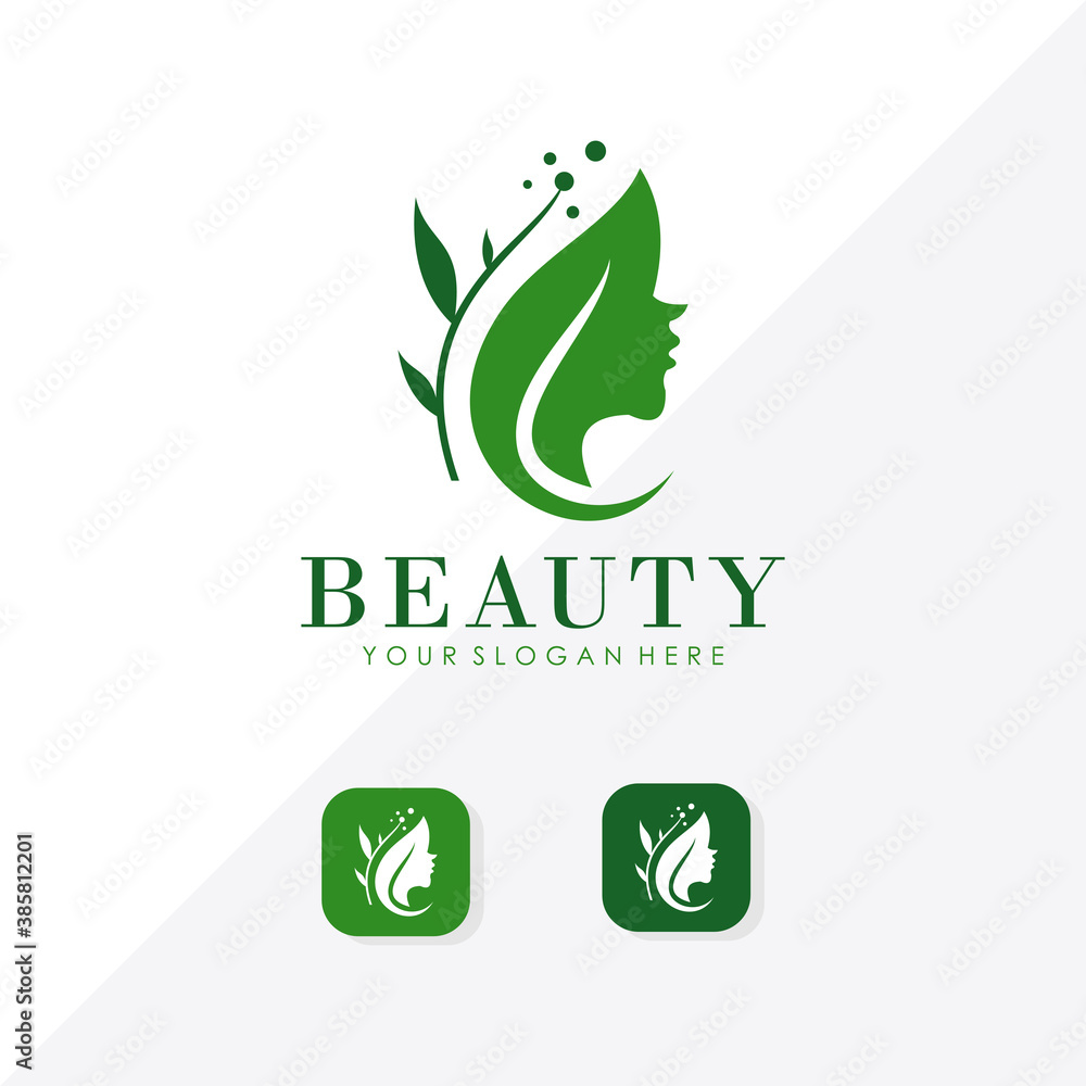 Beauty face logo with icon app Beauty face logo with icon app