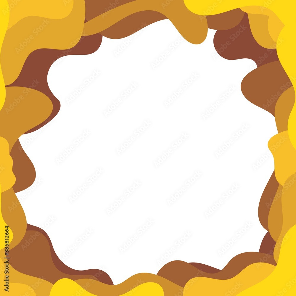 Trendy frame with layers of ocher shades, autumn frame for decor, vector illustration Trendy frame with layers of ocher shades, autumn frame for decor, vector illustration