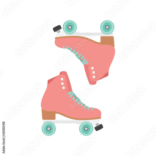 Roller Skates Vector, Roller Blades Set, Retro Skates, Skating  Symbol, 90's Nostalgia Vector Illustration Background