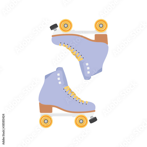 Roller Skates Vector, Roller Blades Set, Retro Skates, Skating  Symbol, 90's Nostalgia Vector Illustration Background