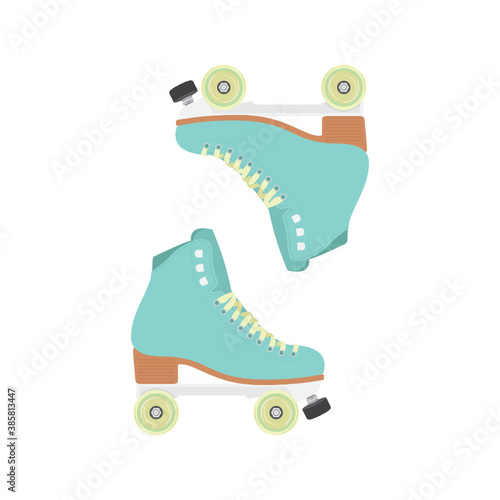 Roller Skates Vector, Roller Blades Set, Retro Skates, Skating  Symbol, 90's Nostalgia Vector Illustration Background