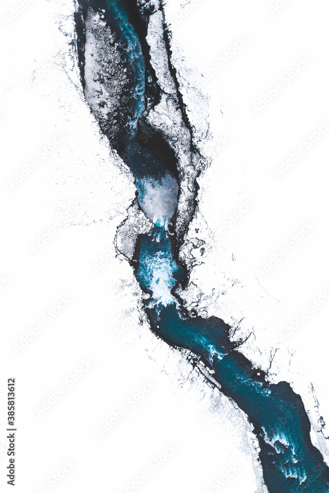Aerial view of glacial river in Iceland Aerial view of glacial river in Iceland