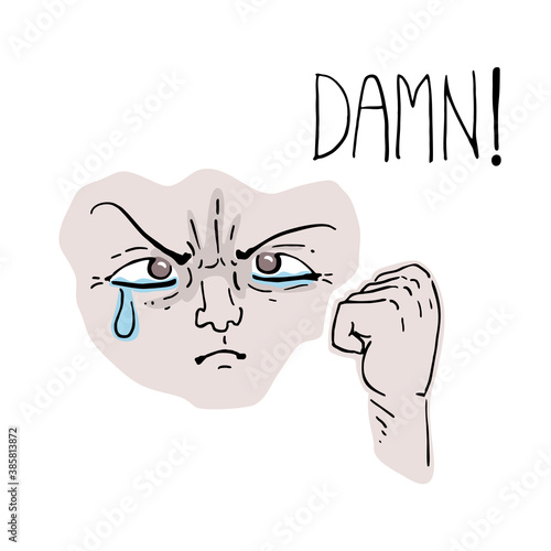 Rebel face and damn message