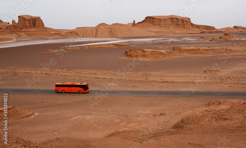 Scenic panoramic view of Kalut desert  Iran. Desert landscape in Kalut  Iran  Persia