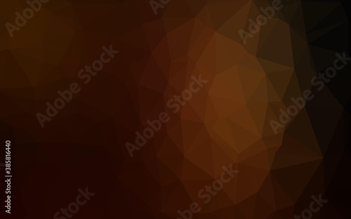 Dark Orange vector triangle mosaic template.