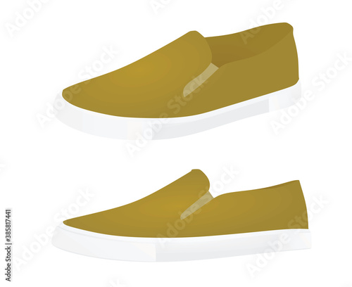 Brown loafer shoes. vector illustration