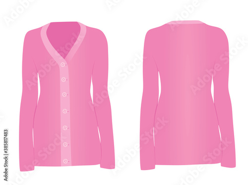 Women pink jumper. vector illustration