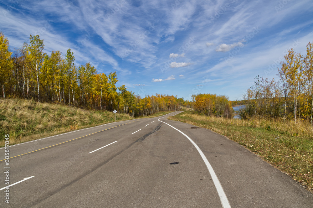 Fototapeta premium Autumn Scene at Elk Island National Park