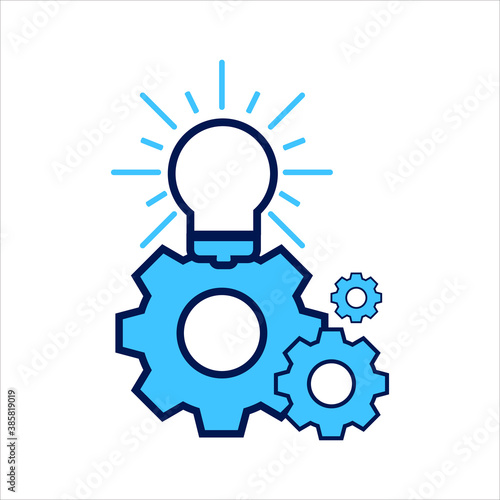 setting icon. setting with idea symbol. Vector illustration, vector icon concept.