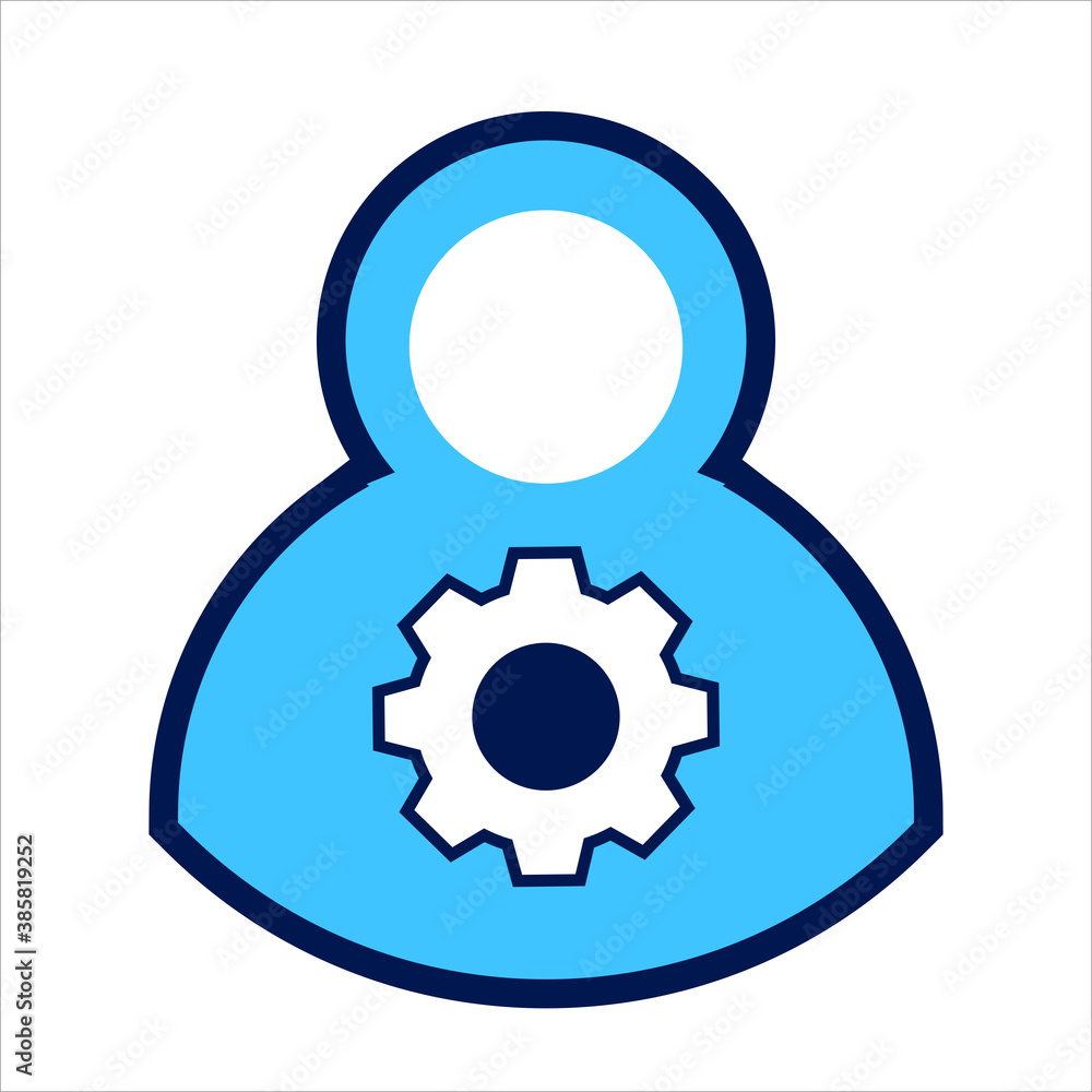 setting icon. setting with user symbol. Concept of user management. Vector illustration, vector icon concept. setting icon. setting with user symbol. Concept of user management. Vector illustration, vector icon concept.