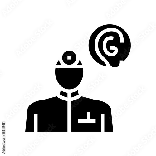 otorhinolaryngology medical specialist glyph icon vector. otorhinolaryngology medical specialist sign. isolated contour symbol black illustration