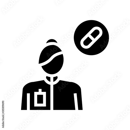 pharmacology medical specialist glyph icon vector. pharmacology medical specialist sign. isolated contour symbol black illustration
