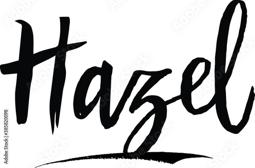  Hazel-Female name Modern Brush Calligraphy on White Background