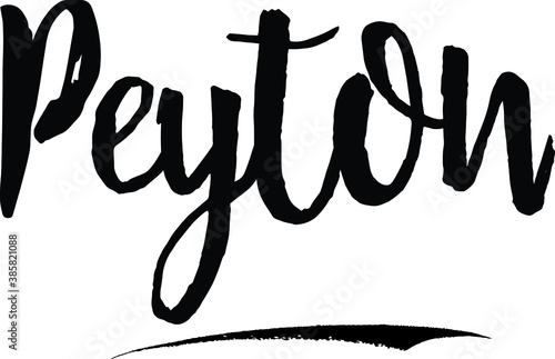 Peyton-Female name Modern Brush Calligraphy on White Background