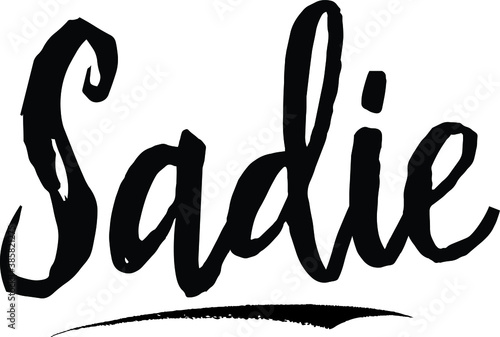  Sadie-Female name Modern Brush Calligraphy on White Background