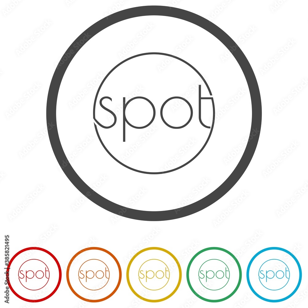 Spot word ring icon, color set
