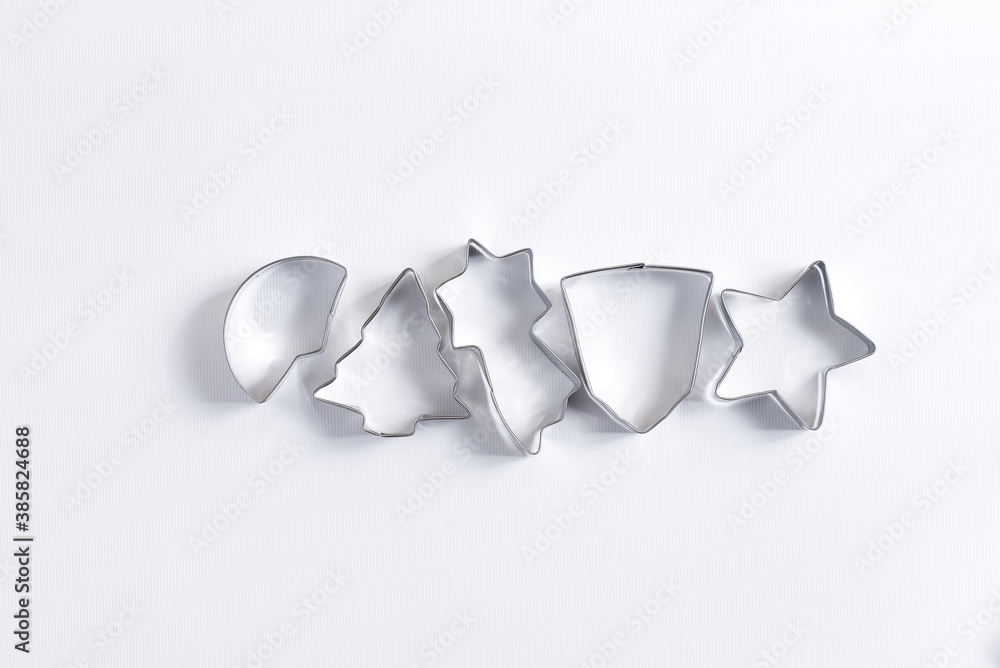 Decorative metal cookie cutters for Christmas pastry. Decorative metal cookie cutters for Christmas pastry.