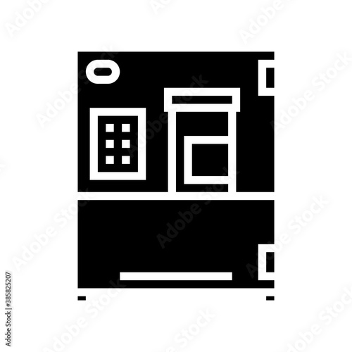 medicine factory machine glyph icon vector. medicine factory machine sign. isolated contour symbol black illustration