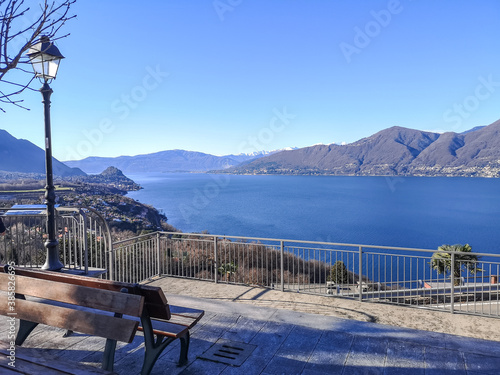 wide panorama of the Lake Maggiore from the belvedere of Brezzo di Bedero photo