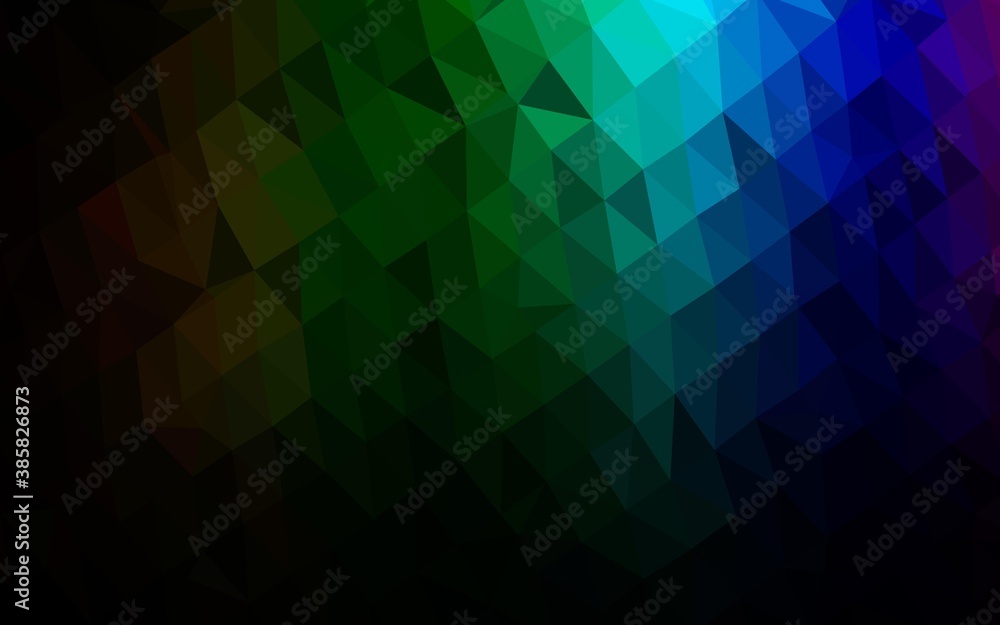 Obraz premium Dark Multicolor, Rainbow vector abstract polygonal layout.