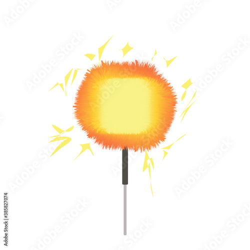 sparklers for celebrations. party in honor of the new year. paraphernalia of christmas. vector icon