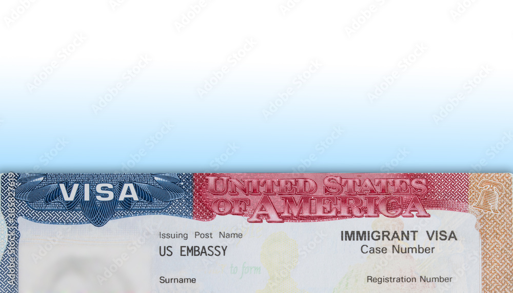VISA United States of America. Work and Travel VISA. Immigration to the  USA. Immigration visa. Embassy US or USA. Vacation in the USA. Stock Photo  | Adobe Stock