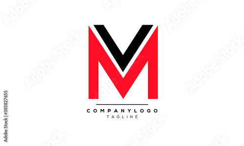  Alphabet letters Initials Monogram logo MV or VM