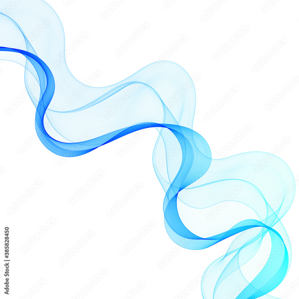 Smooth wavy blue lines in the form of abstract waves. eps 10