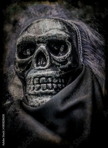 Scary evil skull. Halloween decorations