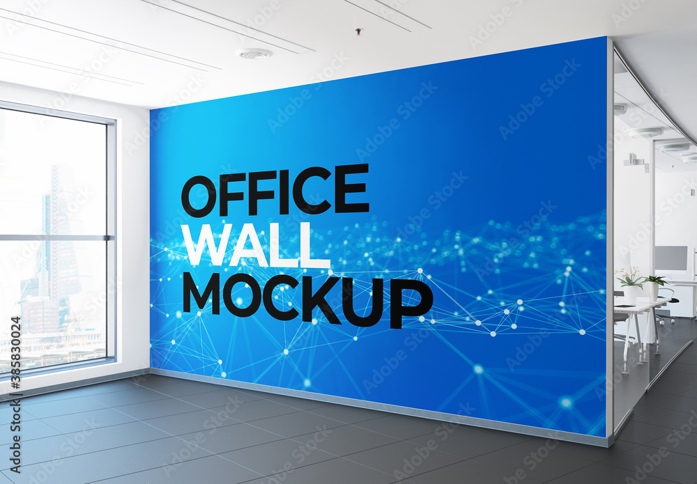 Office Wall Mural Mockup Stock Template Adobe Stock