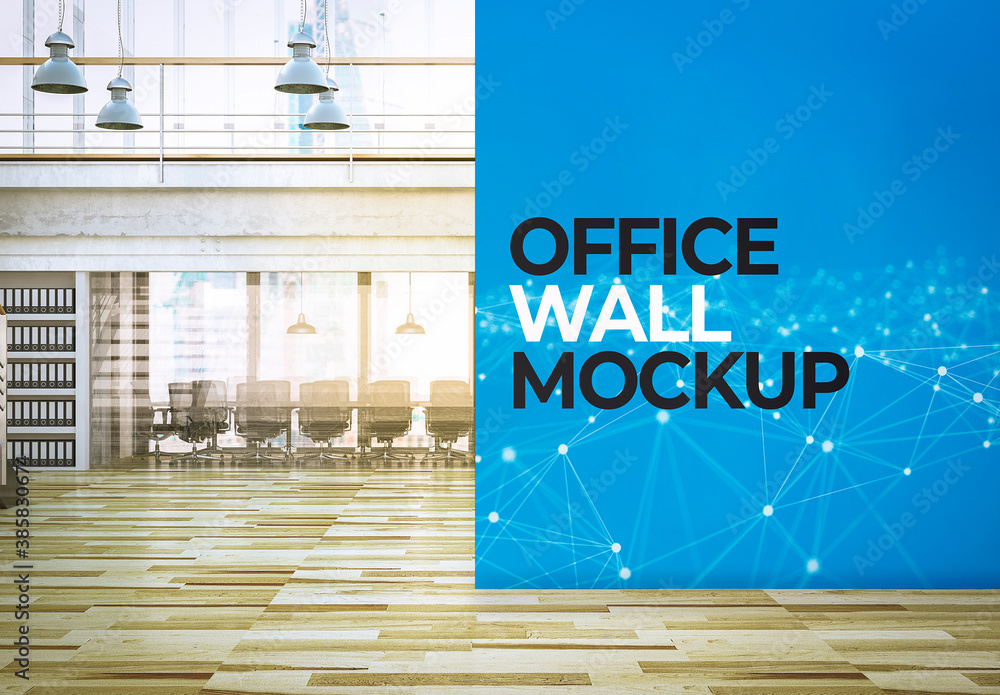 Office Wall Mural Mockup Stock Template Adobe Stock
