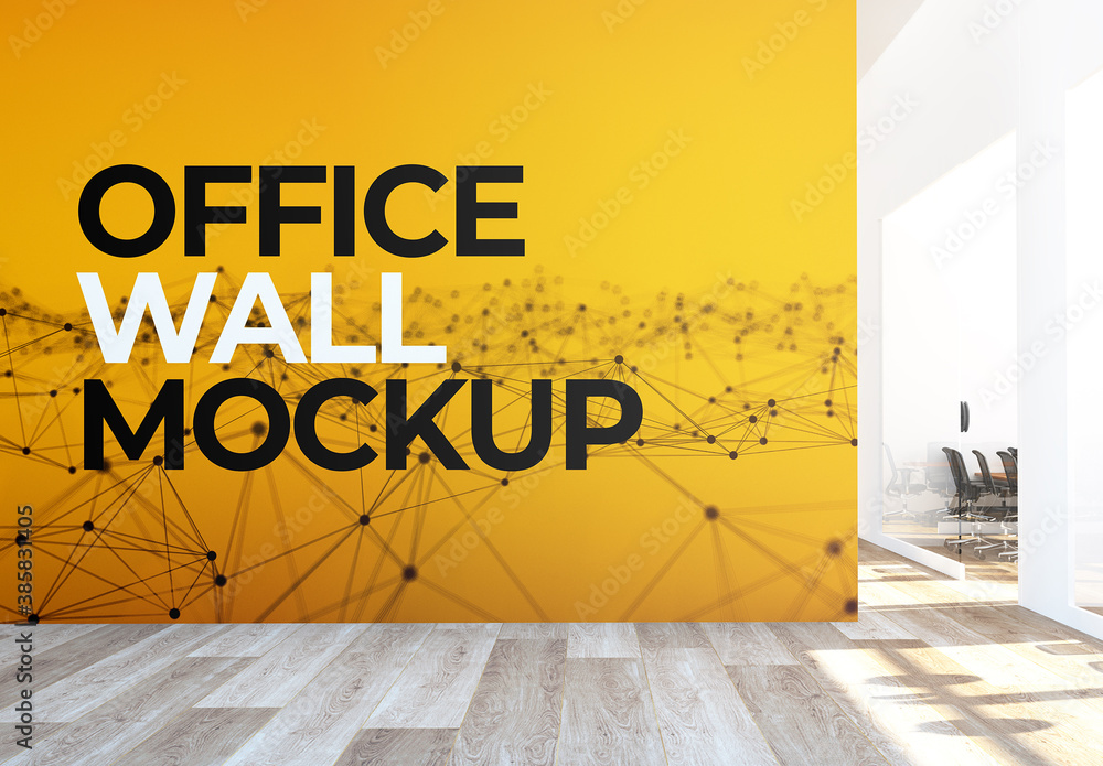 Office Wall Mural Mockup Stock Template Adobe Stock
