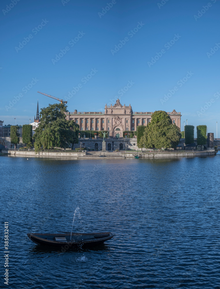 Swedish government building at the river Strömmen in Stockholm