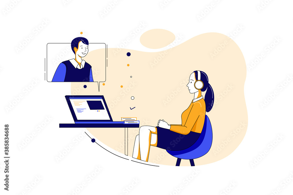 Job Interview Vector Illustration concept. Can use for web banner, infographics, hero images. Flat illustration isolated on white background. Job Interview Vector Illustration concept. Can use for web banner, infographics, hero images. Flat illustration isolated on white background.
