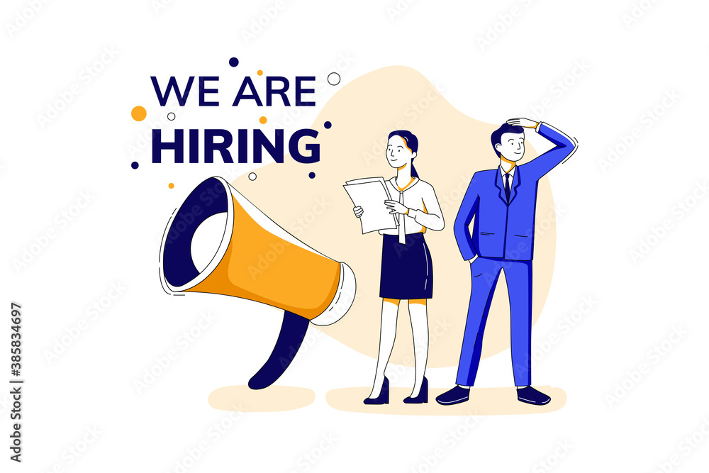 Job Interview Vector Illustration concept. Can use for web banner, infographics, hero images. Flat illustration isolated on white background. Job Interview Vector Illustration concept. Can use for web banner, infographics, hero images. Flat illustration isolated on white background.